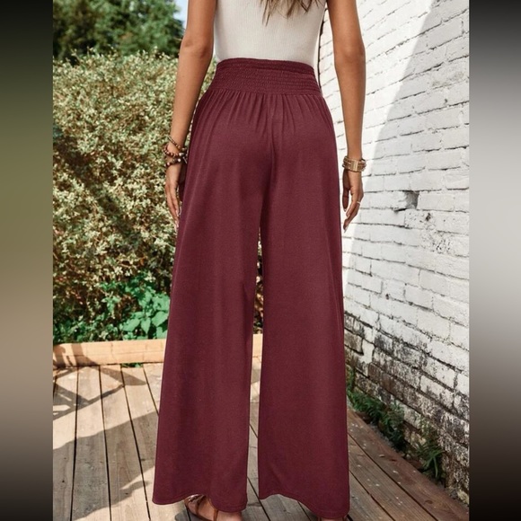 Boho black solid wide leg pants - Picture 13 of 16